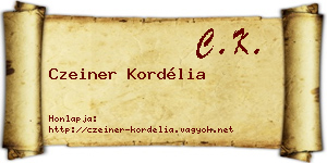 Czeiner Kordélia névjegykártya
